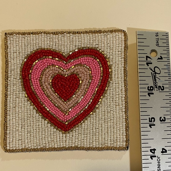 Set of 2 beaded coasters round 3 1/2”, square 4”. NWT - Picture 4 of 4